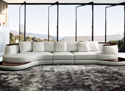 Leder Sofa Ecksofa Wohnlandschaft Rund Couch Sitz Polster Garnitur Rundsofa Neu